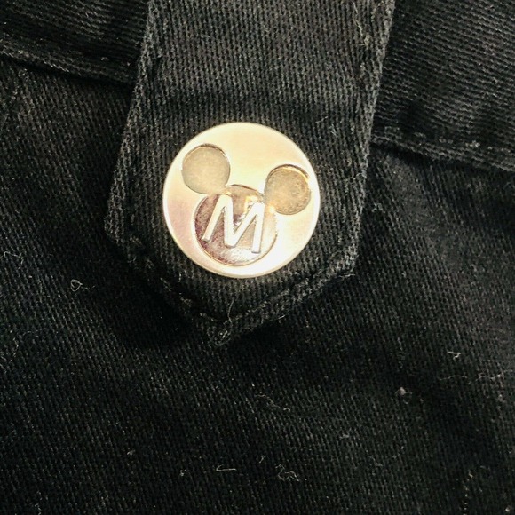 DISNEY Women’s Size 2 Mickey Mouse Black Capri Pants Silver Button - Picture 11 of 12